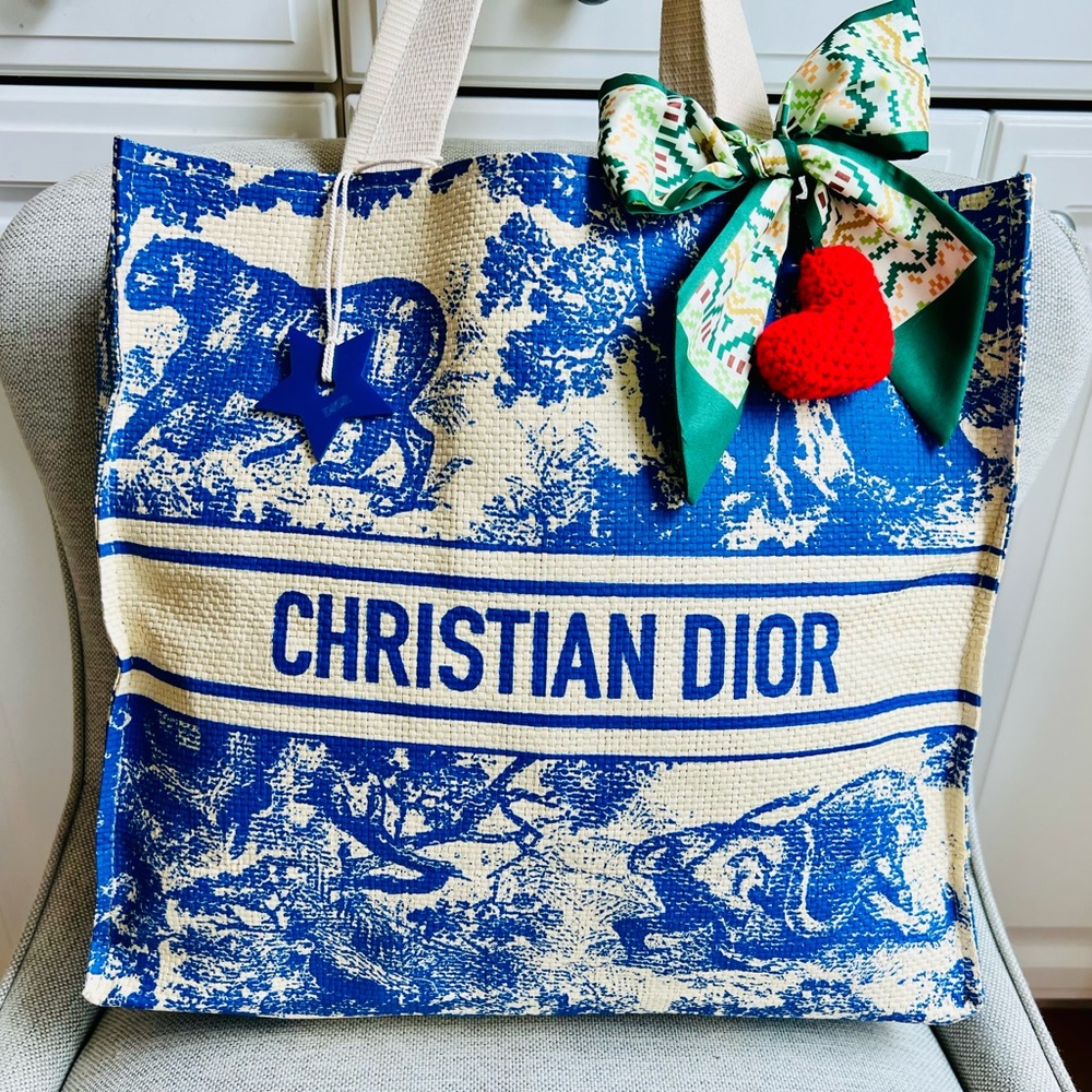 GWP Christian Dior Dioriviera Blue and Cream Tote Bag